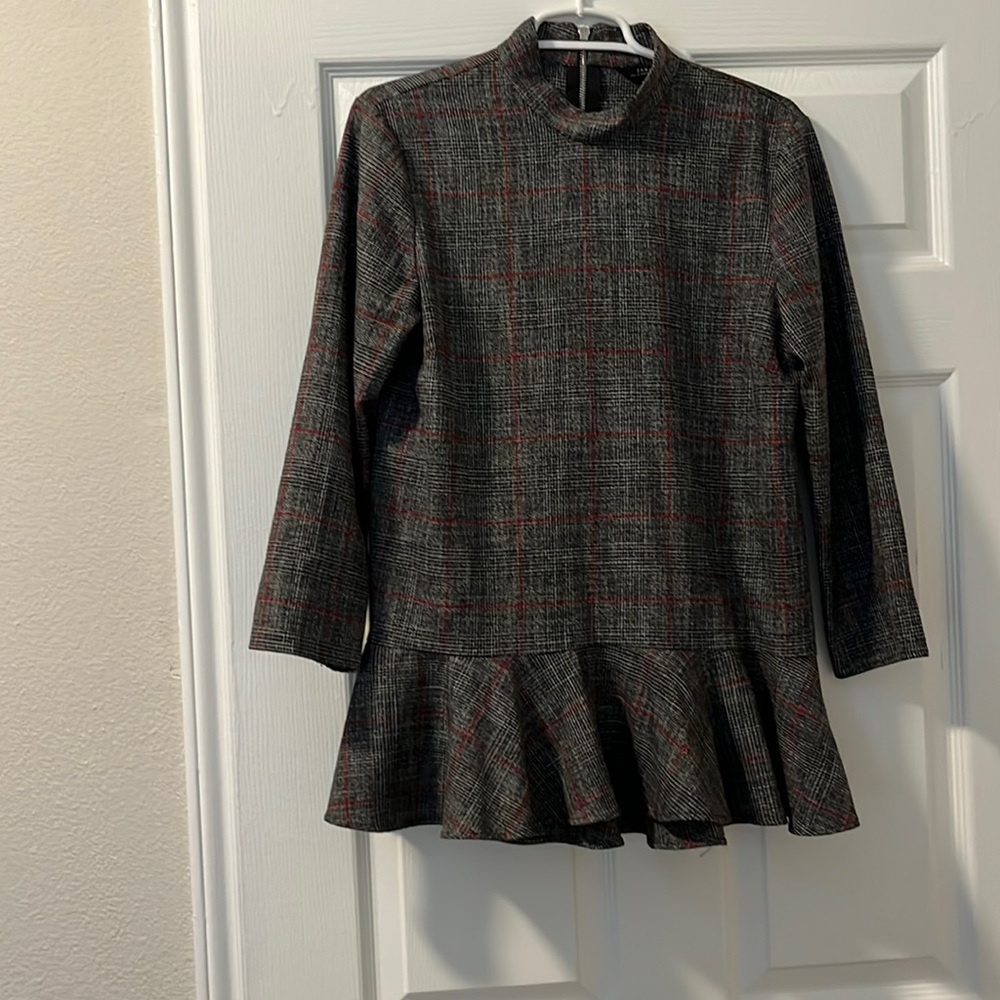 Zara plaid blouse